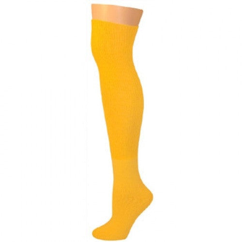 Golden Yellow Stripe Couver Elite Quality Athletic Knee-High Socks, Red  Medium 