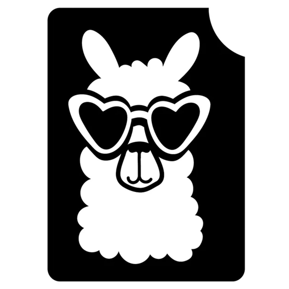 Art Factory Glitter Tattoo Stencil - Llama Head (132) - 5 Pack