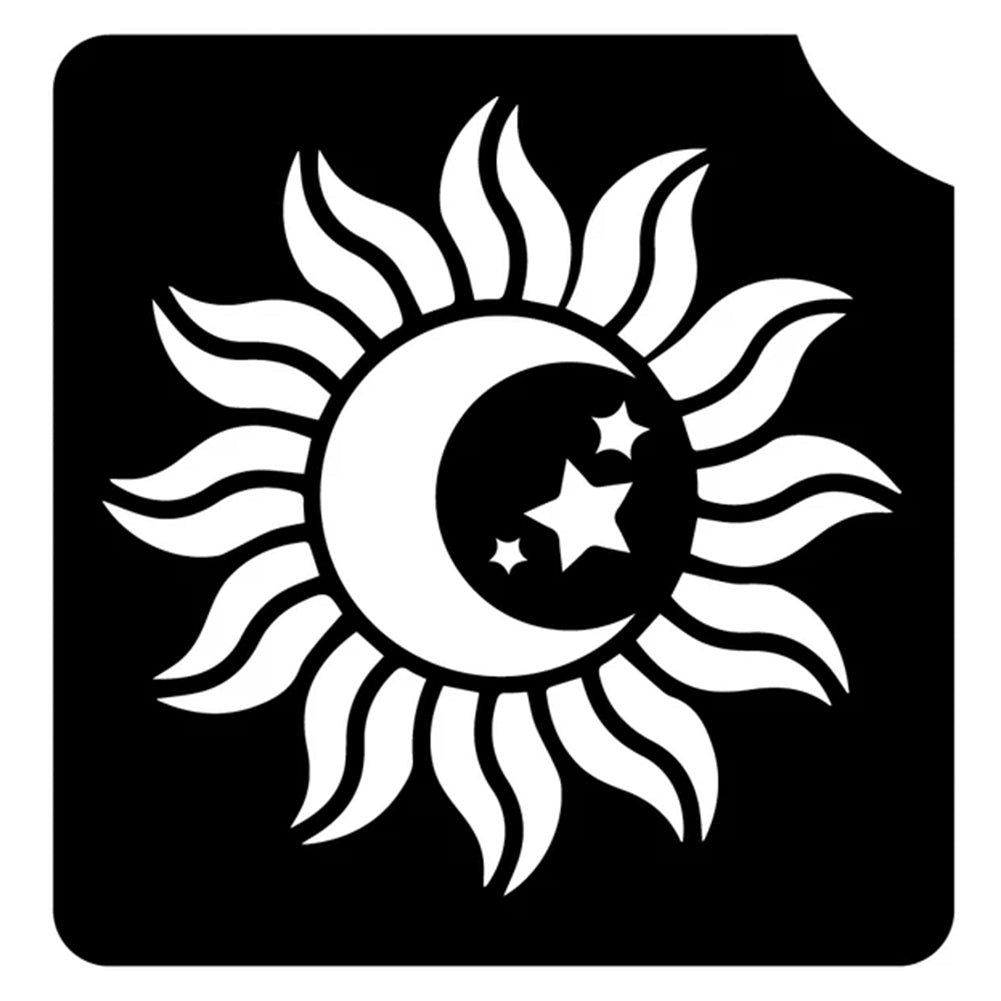 Art Factory Glitter Tattoo Stencil - Sun and Moon (594) - 5 Pack