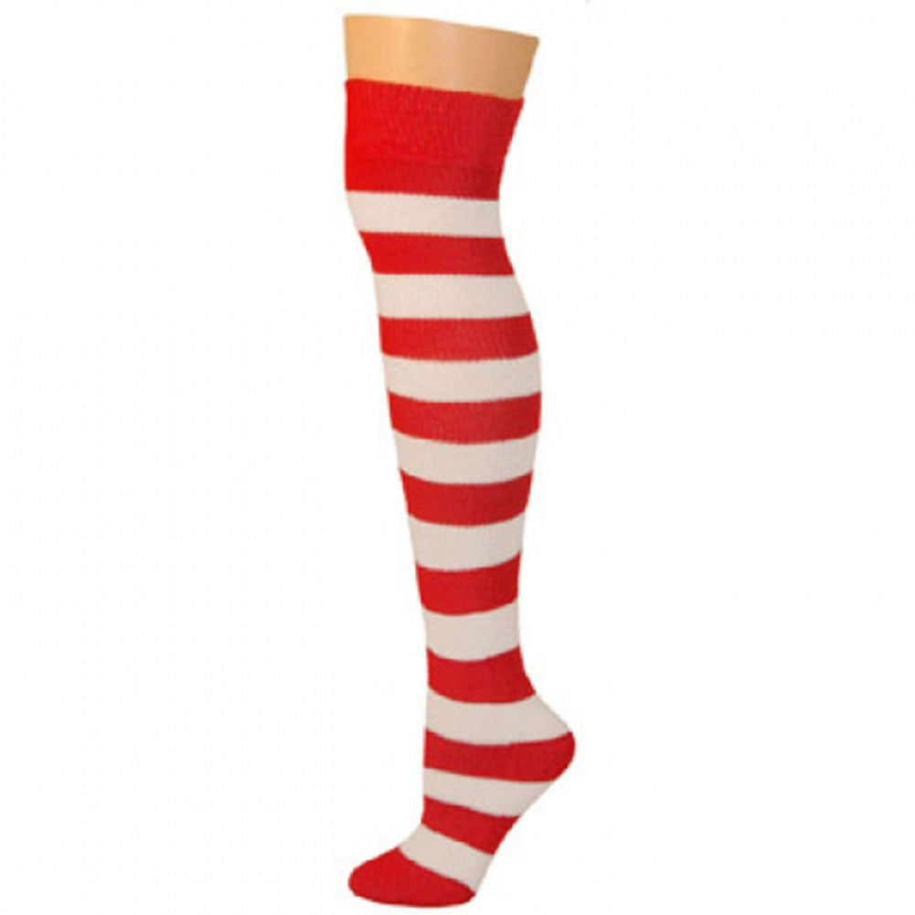 AJ's Striped Socks - Red & White (27")