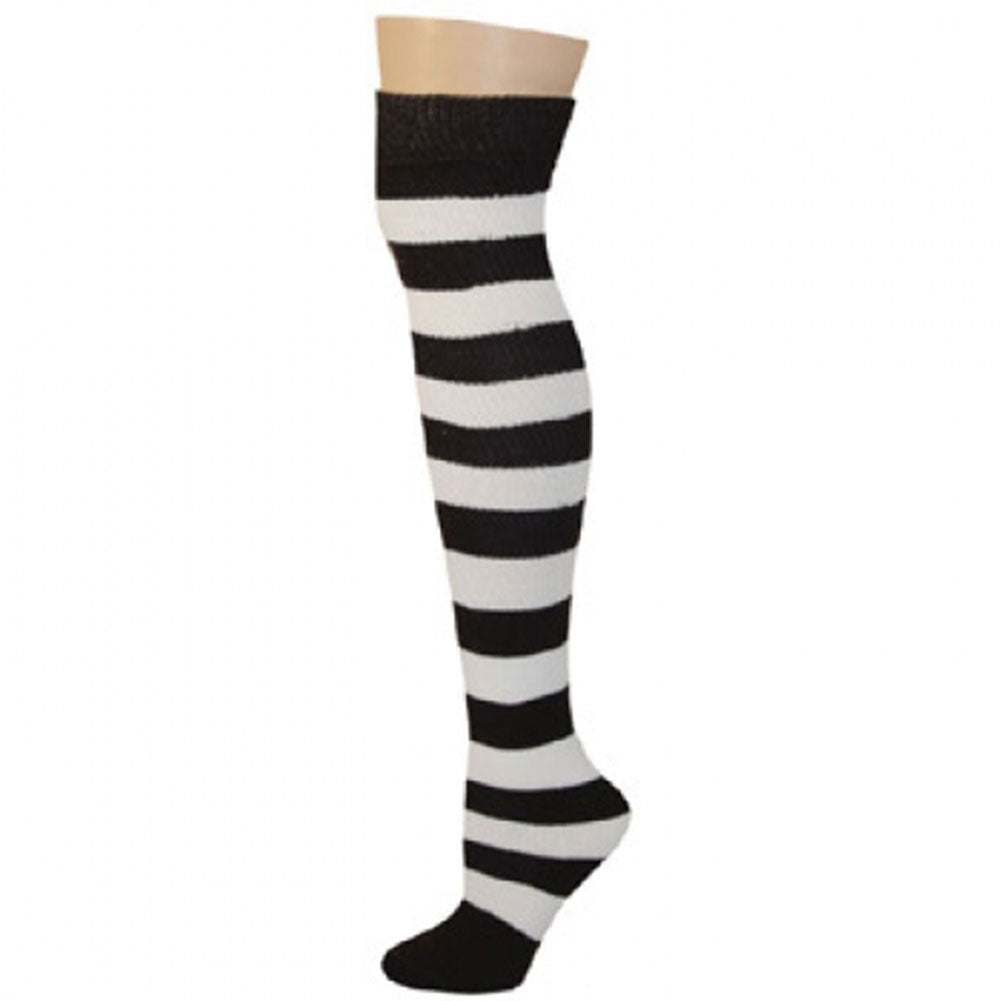 AJ's Striped Socks - Black & White (27")