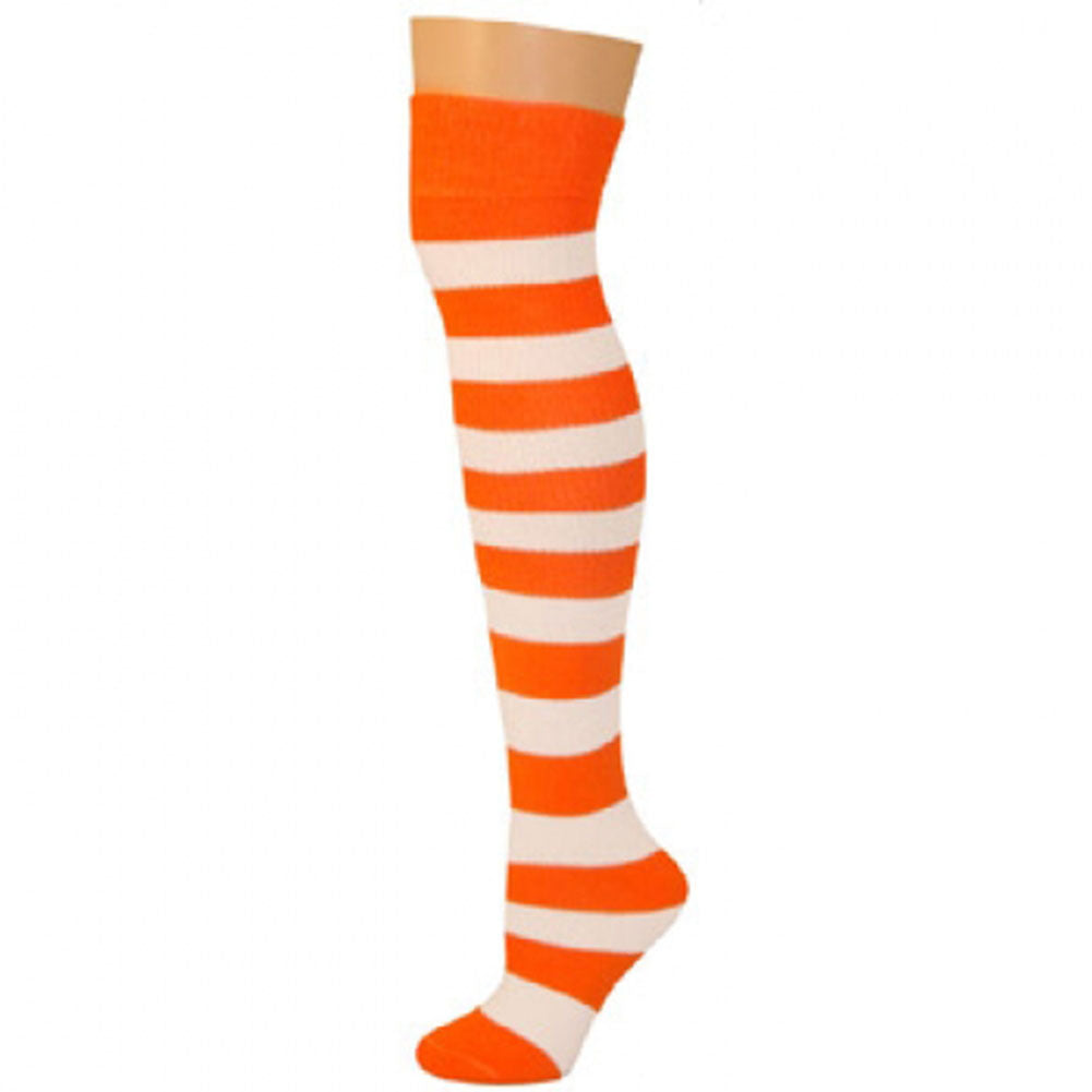 AJ's Striped Socks - Orange & White