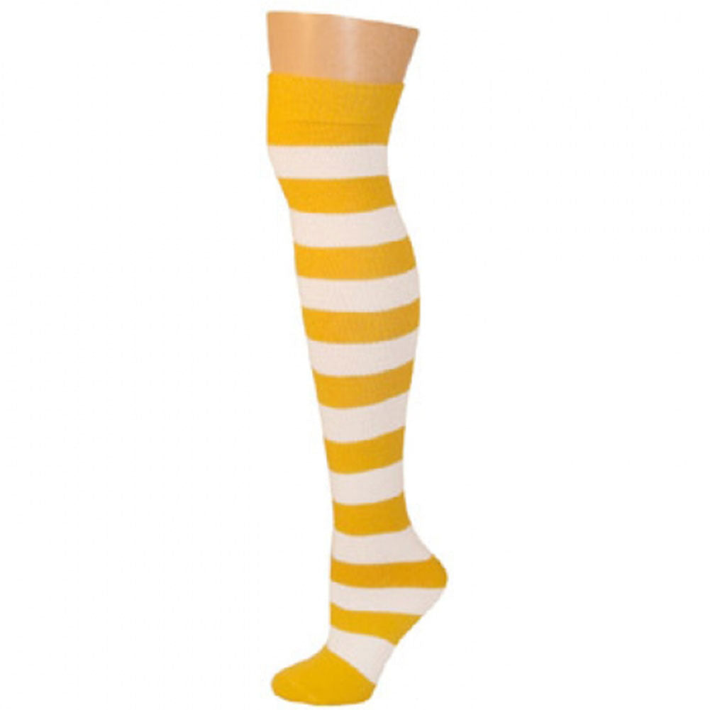 AJ's Striped Socks - Yellow Gold & White