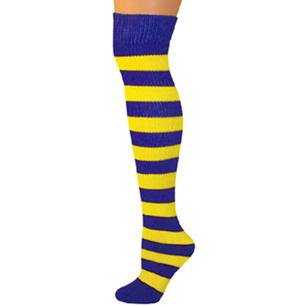 AJ's Striped Socks - Blue & Lemon Yellow