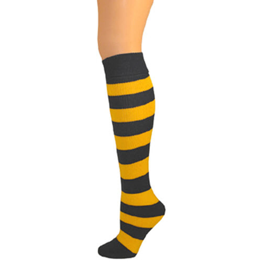 AJ's Striped Socks Junior - Black & Gold (23")