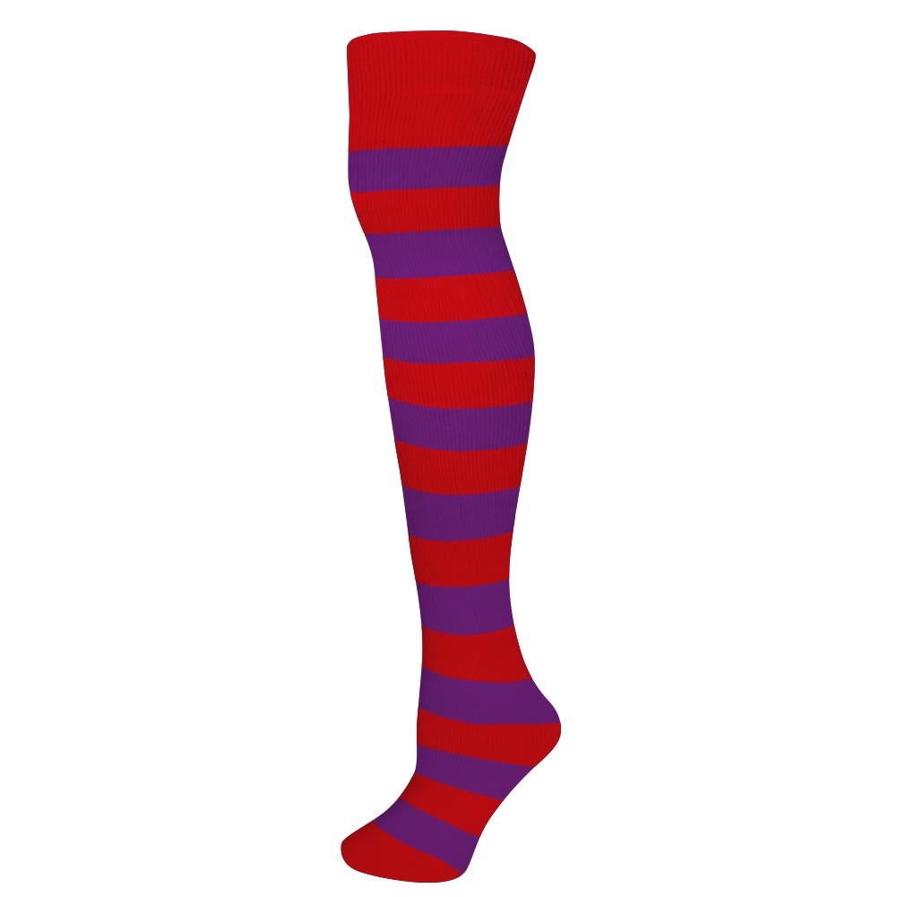 AJ's Striped Socks - Red & Purple