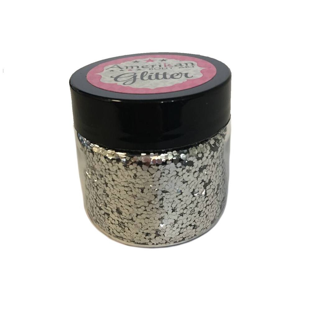 Amerikan Body Art Chunky Glitter - Chrome Silver (1 oz)