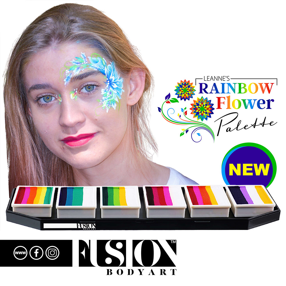 Fusion Body Art & FX  Spectrum Palette - Leanne's Rainbow Flower (6 Cakes/10 gm)