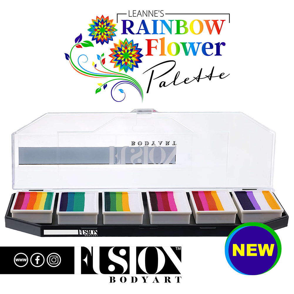 Fusion Body Art & FX  Spectrum Palette - Leanne's Rainbow Flower (6 Cakes/10 gm)