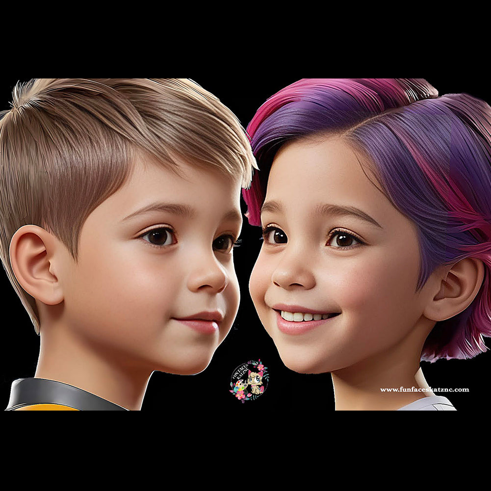 Fun Faces KatzNC Face Painting Practice Board - Boy/Girl Side View