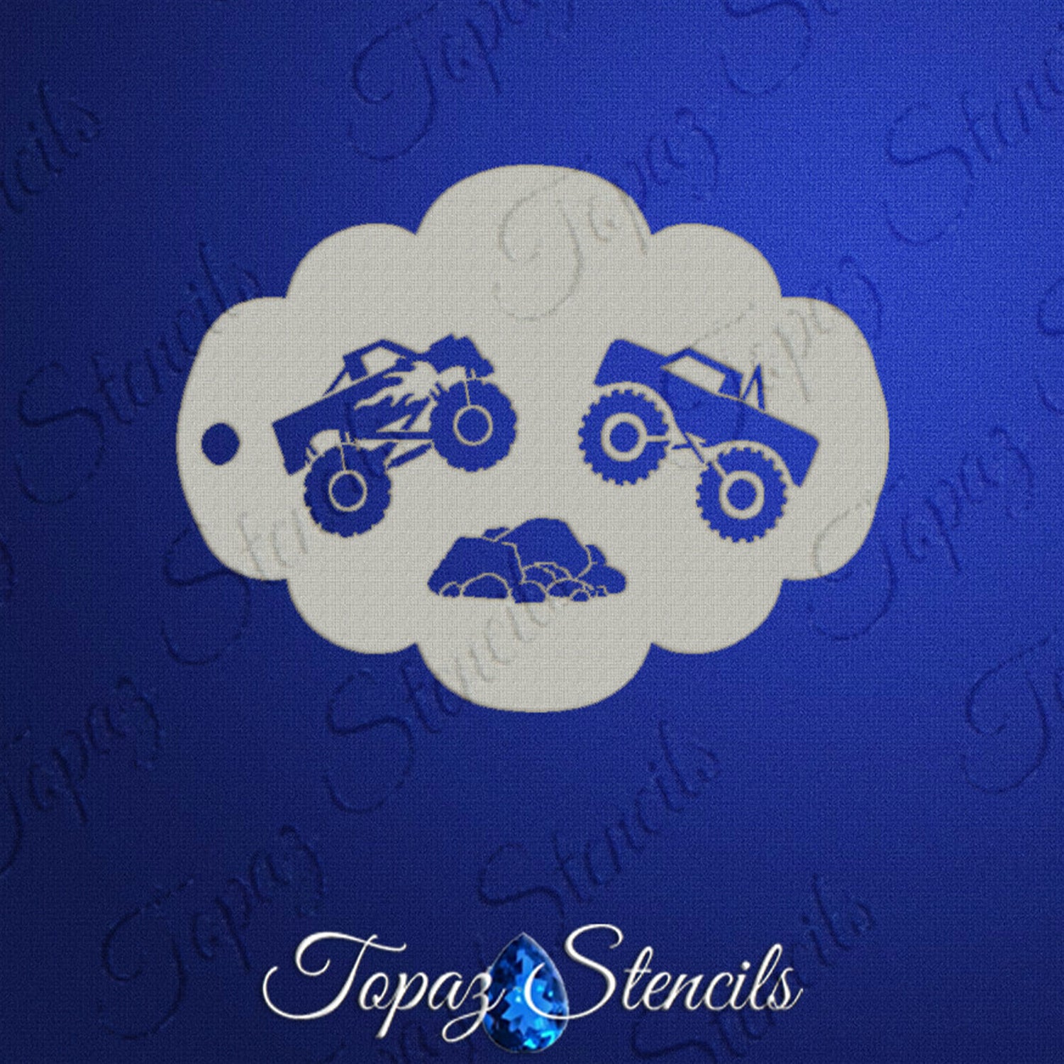 Topaz Face Painting Stencil -  Monster Truck Showdown