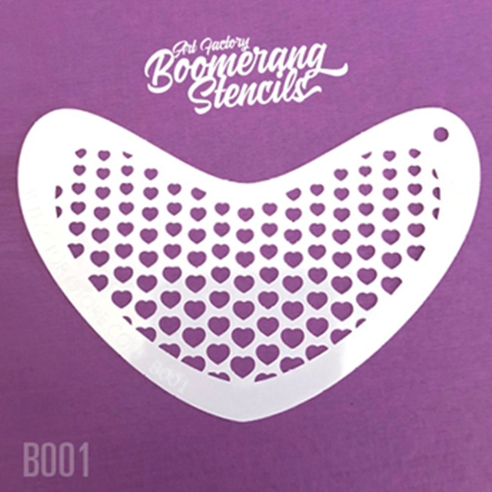 Art Factory Boomerang Face Painting Stencil - Heart Halftone