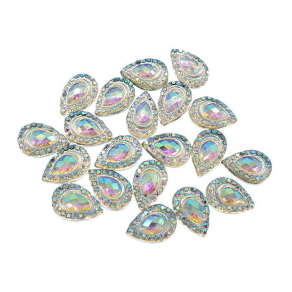 Resin Rhinestone Bling Tear Drop, AB 12 mm, 20/pk