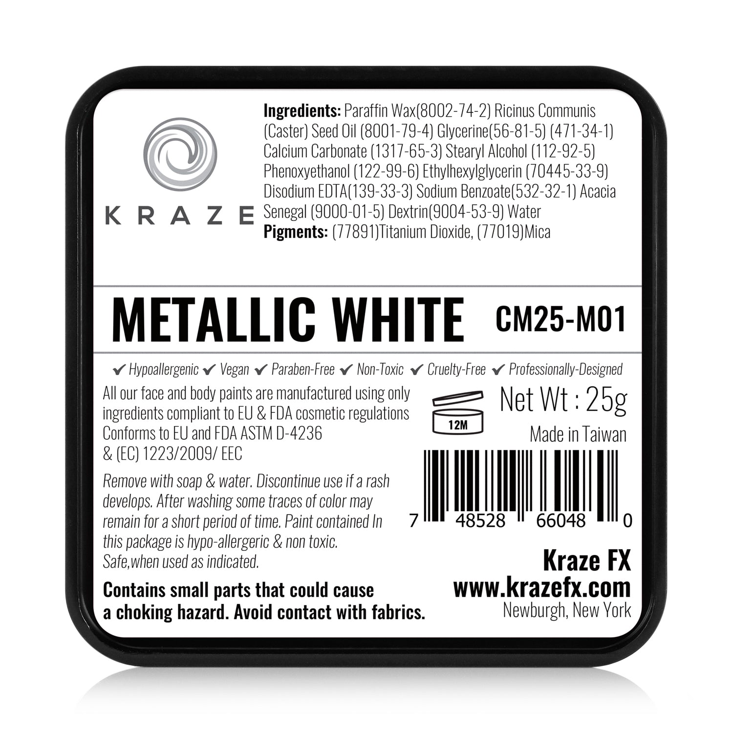 Kraze FX Face & Body Paint - Metallic White (25 gm)