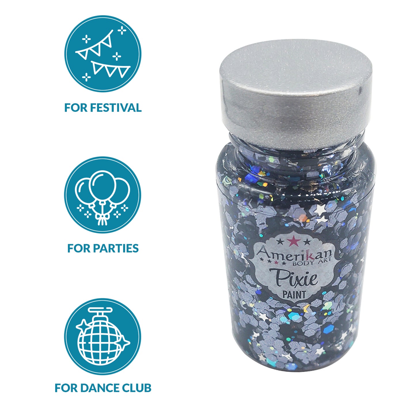 Amerikan Body Art Rockstar Pixie Paint Glitter Gel (Limited Edition 1.3 oz)