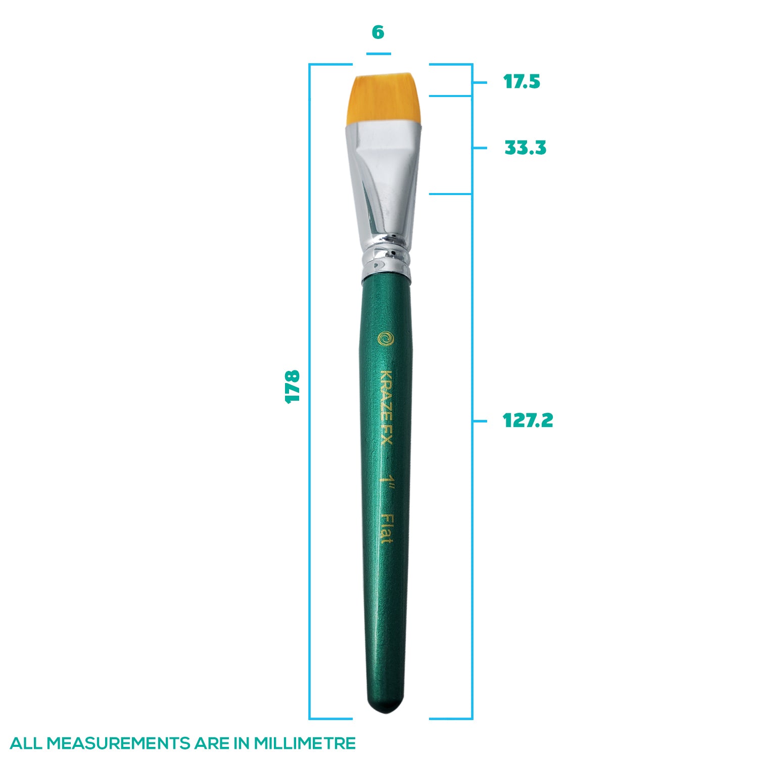 Kraze Face Painting Brush - Flat (1")