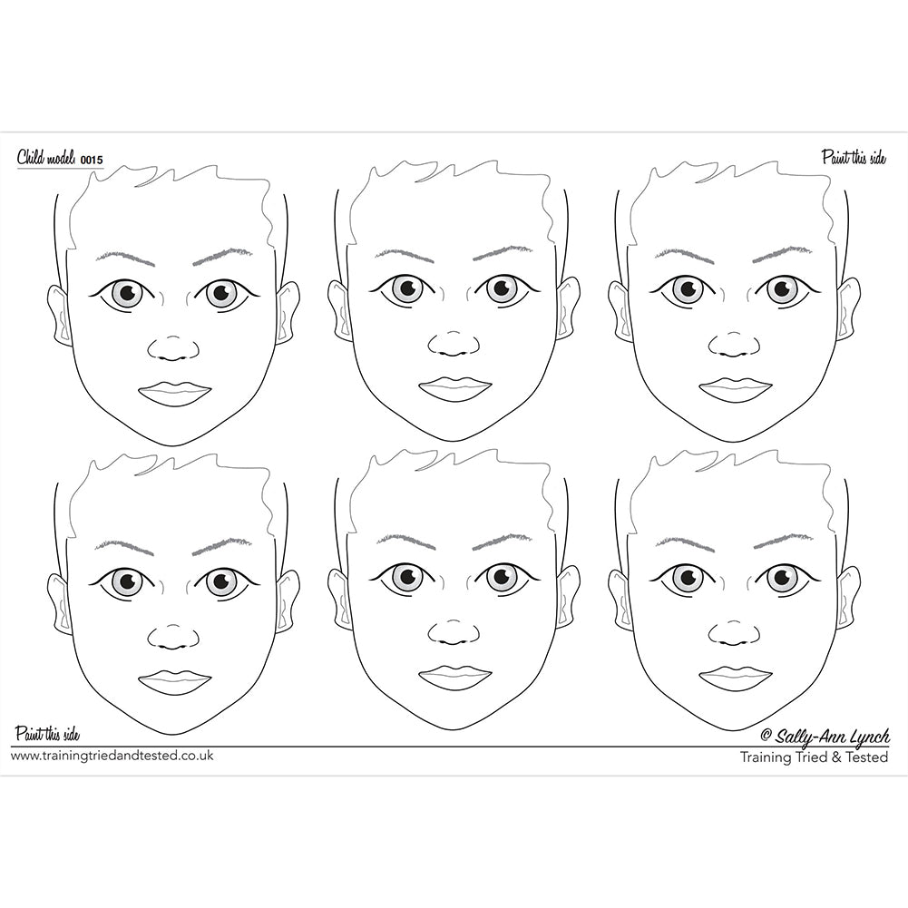 Sally Ann Lynch Training Tried & Tested Practice Board - 6 Child Faces 0021 (A2)