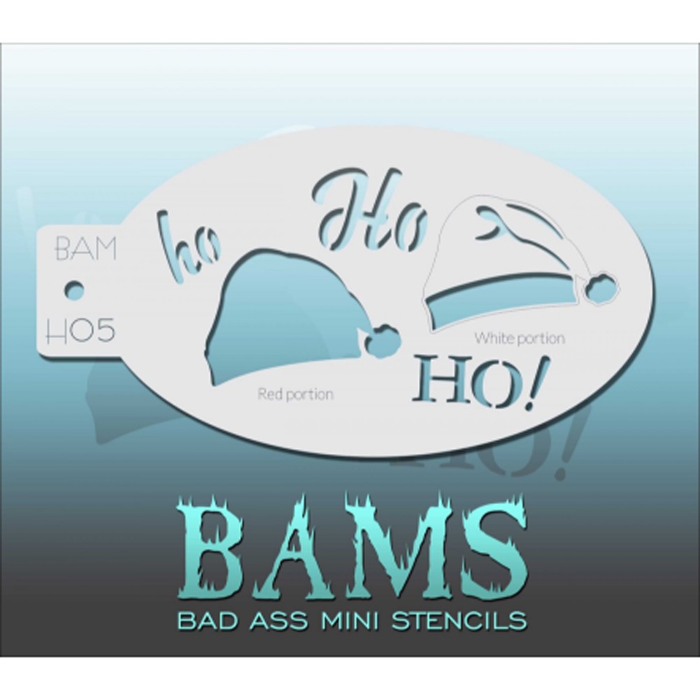 Bad Ass Mini Stencils - Ho, Ho, Ho! (BAM H05)