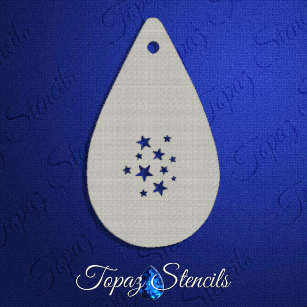 Topaz Face Painting Stencil - Star Cluster | ClownAntics.com