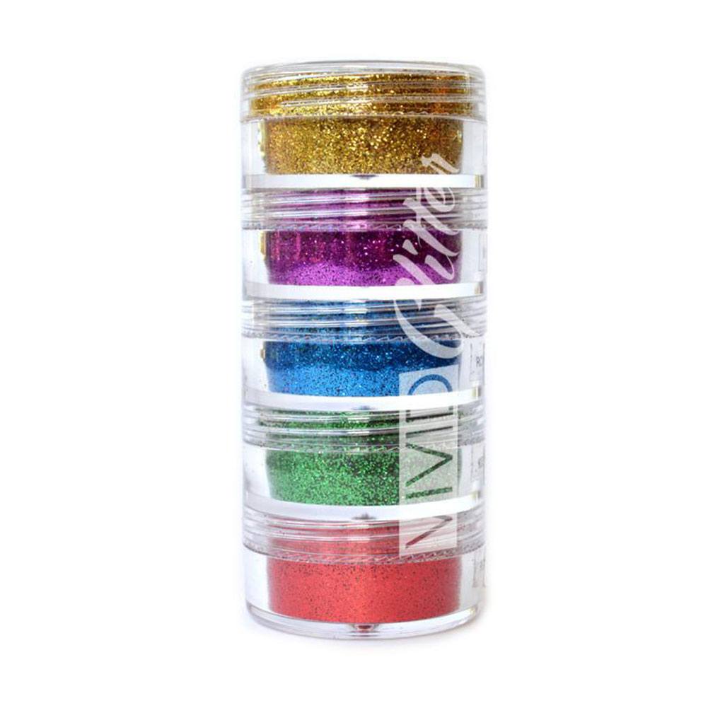 VIVID Glitter Loose Glitter  5 Piece Stack - Perfect Rainbow